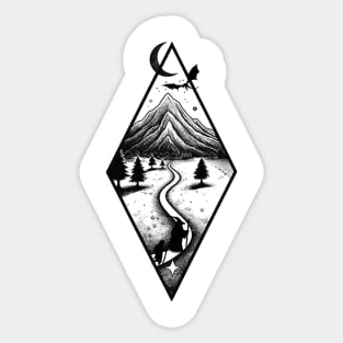 Road to the Lonely Mountain - Fantasy Sticker